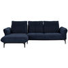 ECKSOFA in Echtleder Dunkelblau  - Schwarz/Dunkelblau, Natur, Leder (182/277cm) - Valnatura
