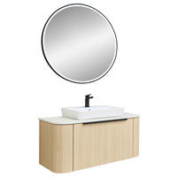 BADEZIMMER 3-teilig  in 107,2 cm  - Eichefarben/Schwarz, Natur, Glas/Keramik (107,2cm) - Sadena