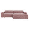 ECKSOFA Altrosa Cord  - Schwarz/Altrosa, Design, Kunststoff/Textil (292/178cm) - home24