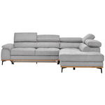 ECKSOFA in Webstoff Creme  282/226 cm  - Creme/Schwarz, Natur, Holz/Textil (282/226cm) - Novel
