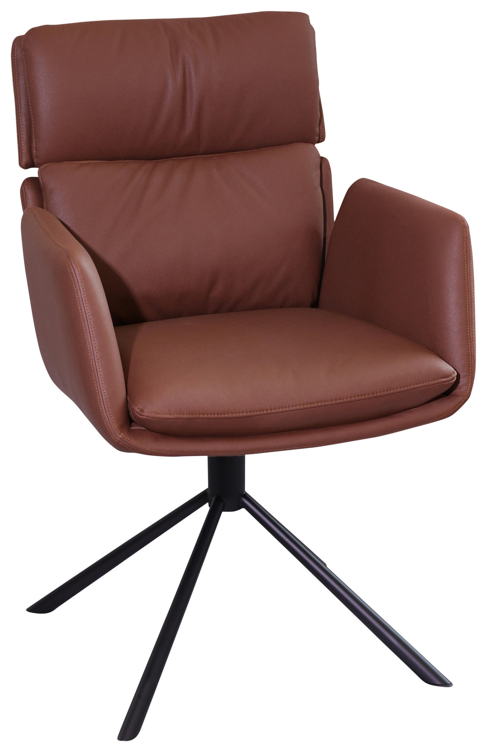 NASLANJAČ, kovina, tekstil črna, opečnato rjava  - opečnato rjava/črna, Design, kovina/tekstil (60/92/67cm) - Novel