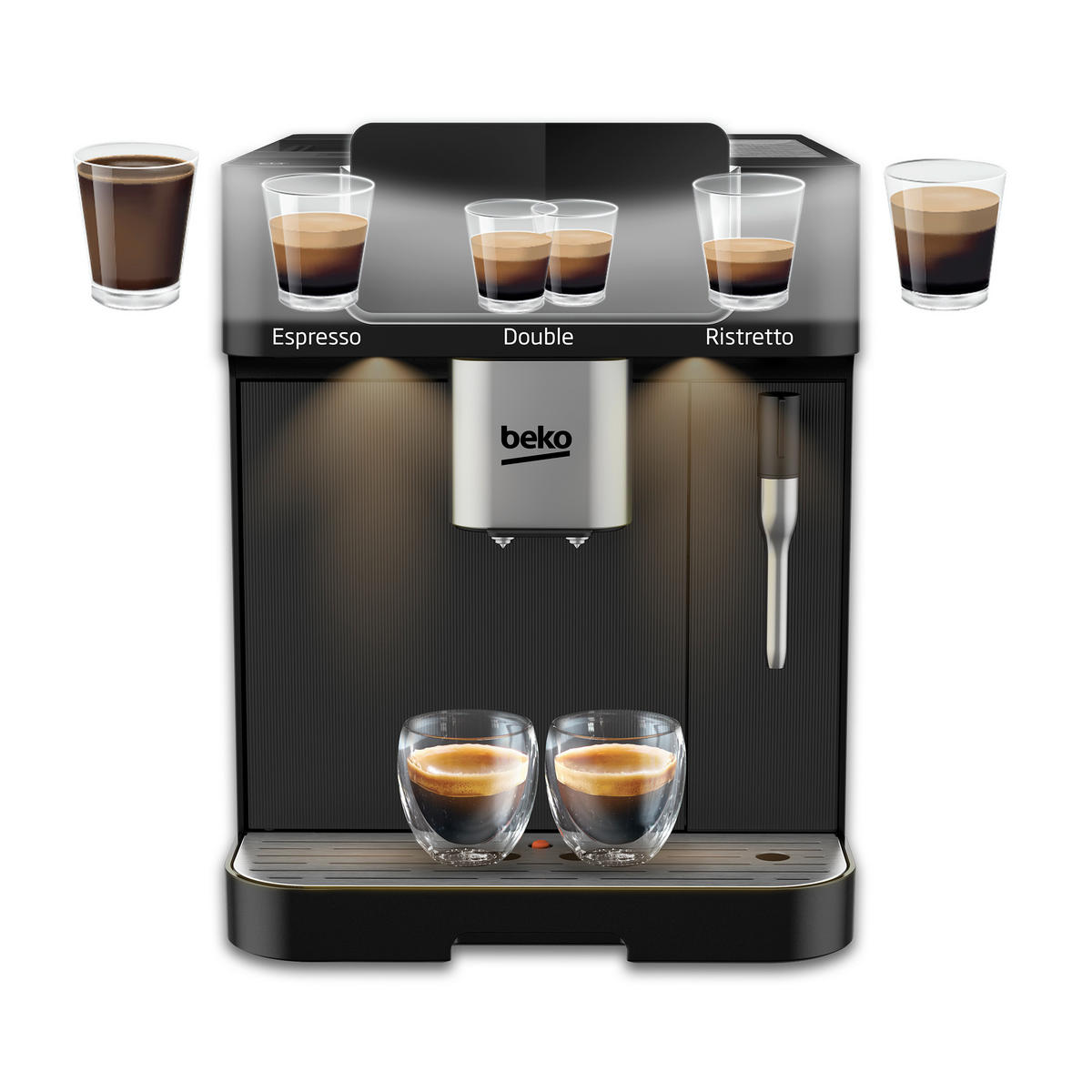 KAFFEEVOLLAUTOMAT  - Schwarz, MODERN, Metall (27/41,2/35,9cm) - Beko