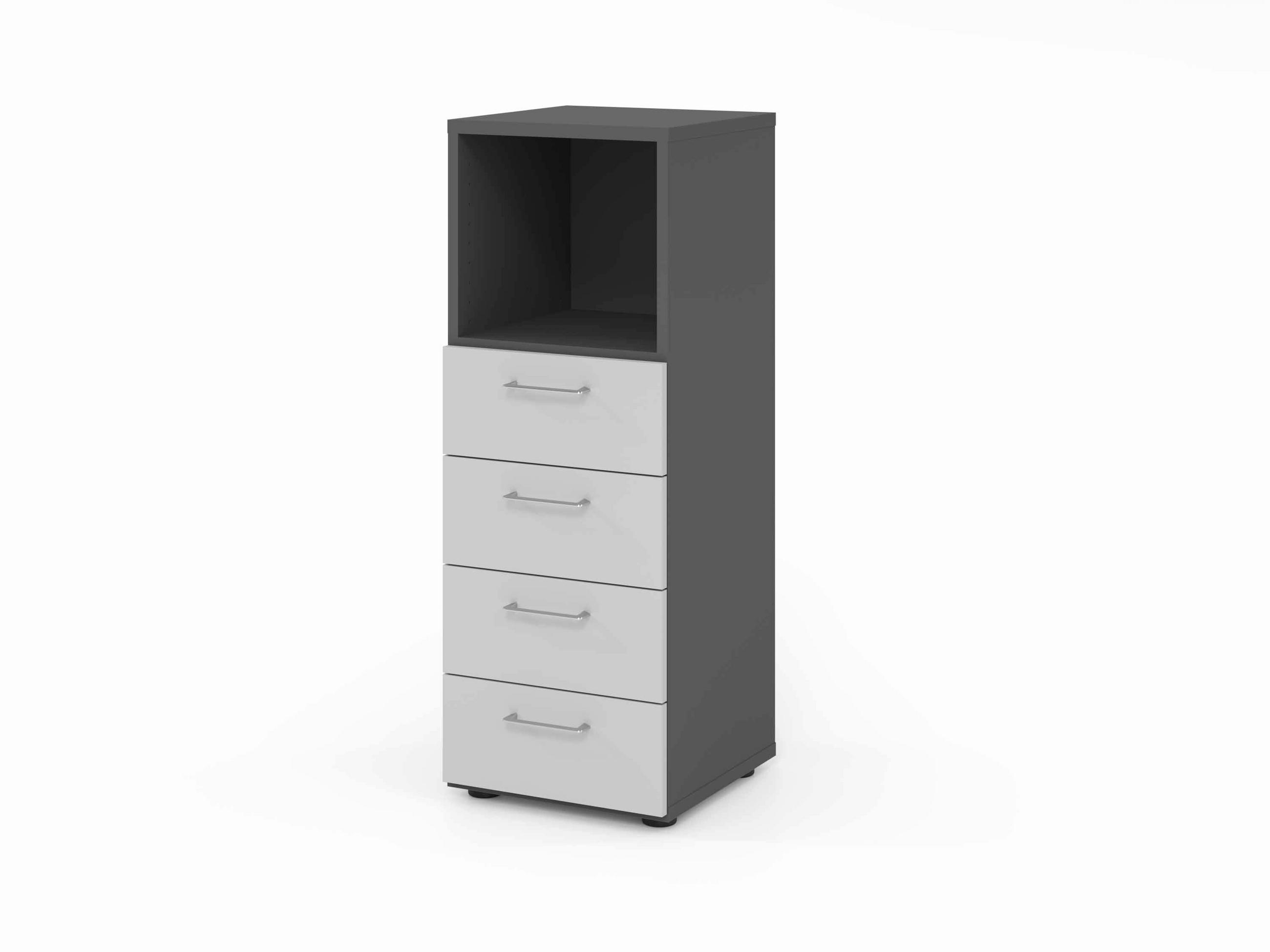 AKTENSCHRANK Graphitfarben, Grau  - Graphitfarben/Grau, Basics, Holzwerkstoff (40/110/41,7cm) - Venda