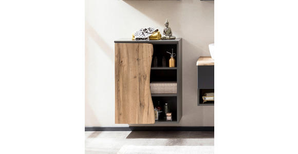 UNTERSCHRANK 60/79/35 cm   - Silberfarben/Eiche Wotan, Natur, Holzwerkstoff/Kunststoff (60/79/35cm) - Xora