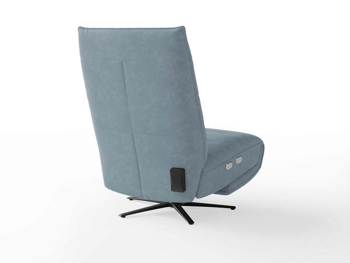 RELAXAČNÍ KŘESLO, textil, světle modrá - černá/světle modrá, Basics, kov/textil (80/109/98cm) - Sit & More