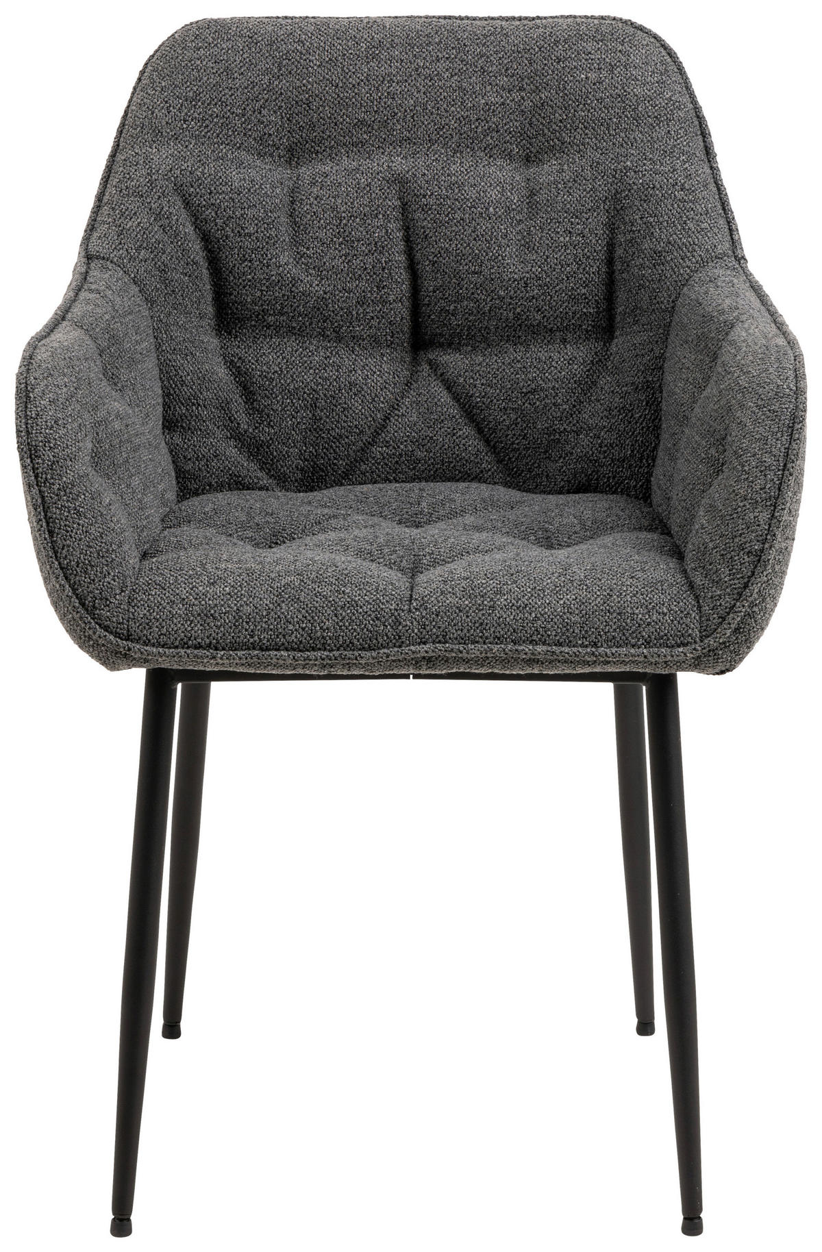 ŽIDLE S PODRUČKAMI, buklé, šedá - šedá/černá, Moderní, kov/textil (58/83/55cm) - MID.YOU