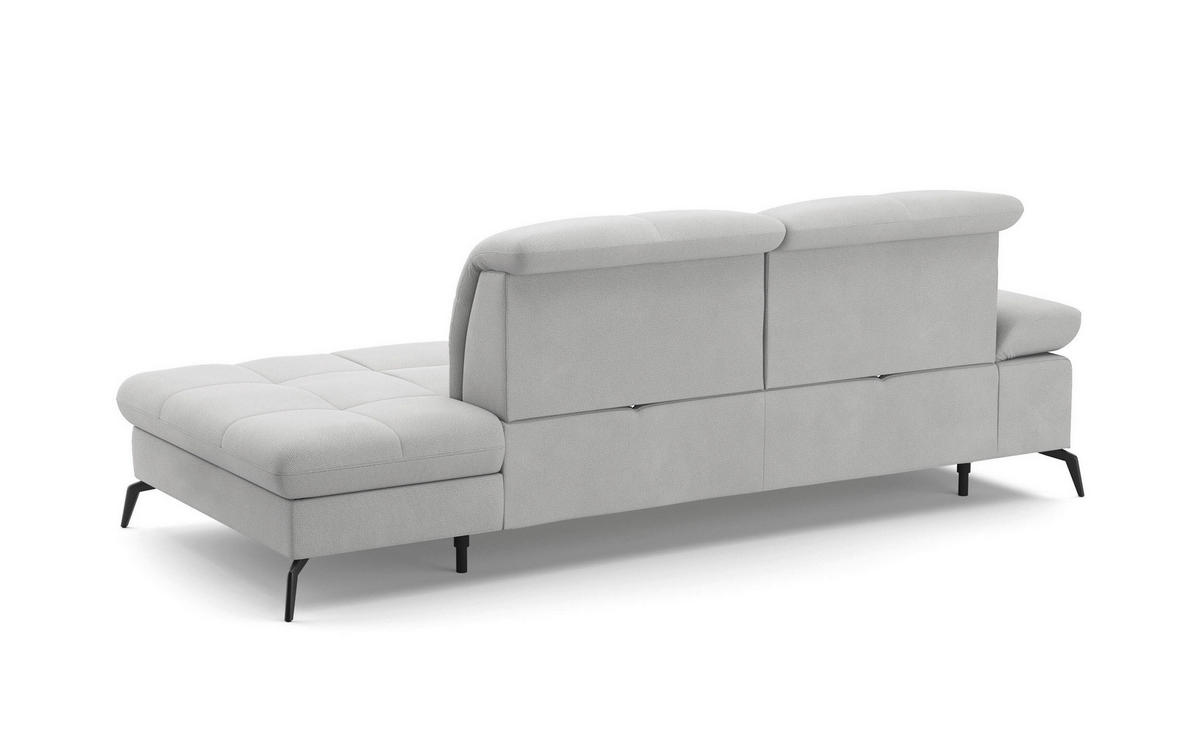 RÉCAMIERE in Flachgewebe Silberfarben  - Silberfarben/Schwarz, Konventionell, Textil/Metall (231/90/122cm) - Sit & More