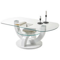 COUCHTISCH Glas, Holzwerkstoff 110/60/40 cm  - Weiss, Design, Glas/Holzwerkstoff (110/60/40cm) - Livetastic
