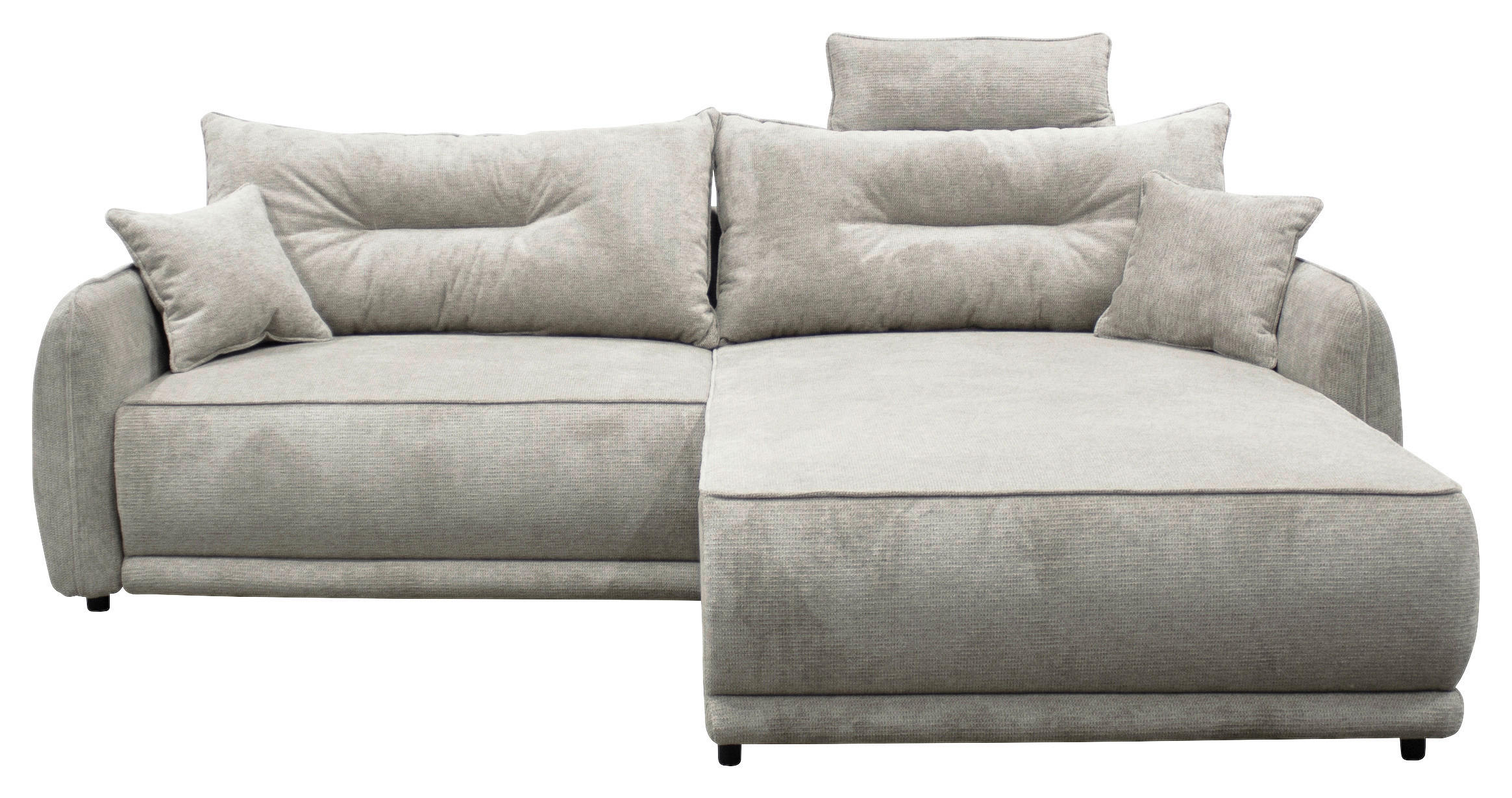 ECKSOFA in Struktur Graubraun  264/195 cm  - Graubraun/Beige, Design, Kunststoff/Textil (264/195cm) - MID.YOU