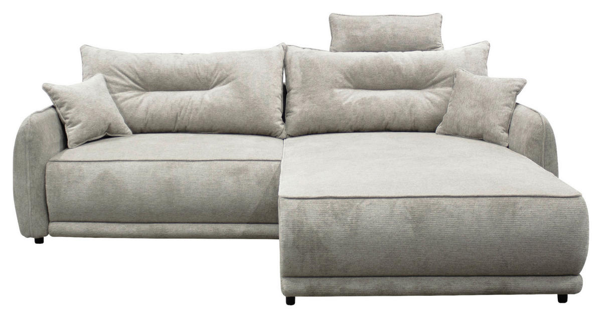 ECKSOFA  FRESH Graubraun Struktur  - Graubraun/Beige, Design, Kunststoff/Textil (264/195cm) - MID.YOU