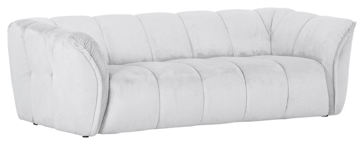 BIGSOFA in Plüsch Weiss  - Weiss/Schwarz, Konventionell, Kunststoff/Textil (220/67/106cm) - MID.YOU