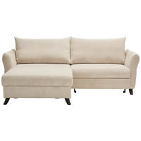 ECKSOFA Beige Cord  - Beige/Schwarz, ROMANTIK / LANDHAUS, Holz/Textil (245/159cm) - Stylife