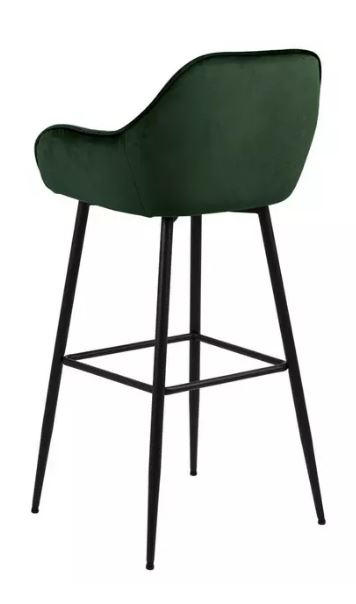 TABURET DE BAR in metal, textil negru, verde închis  - verde închis/negru, Konventionell, metal/textil (55/103,5/52cm) - Livetastic