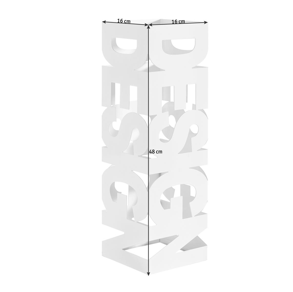 SCHIRMSTÄNDER Metall Weiß  - Weiß, Design, Metall (16/48/16cm)