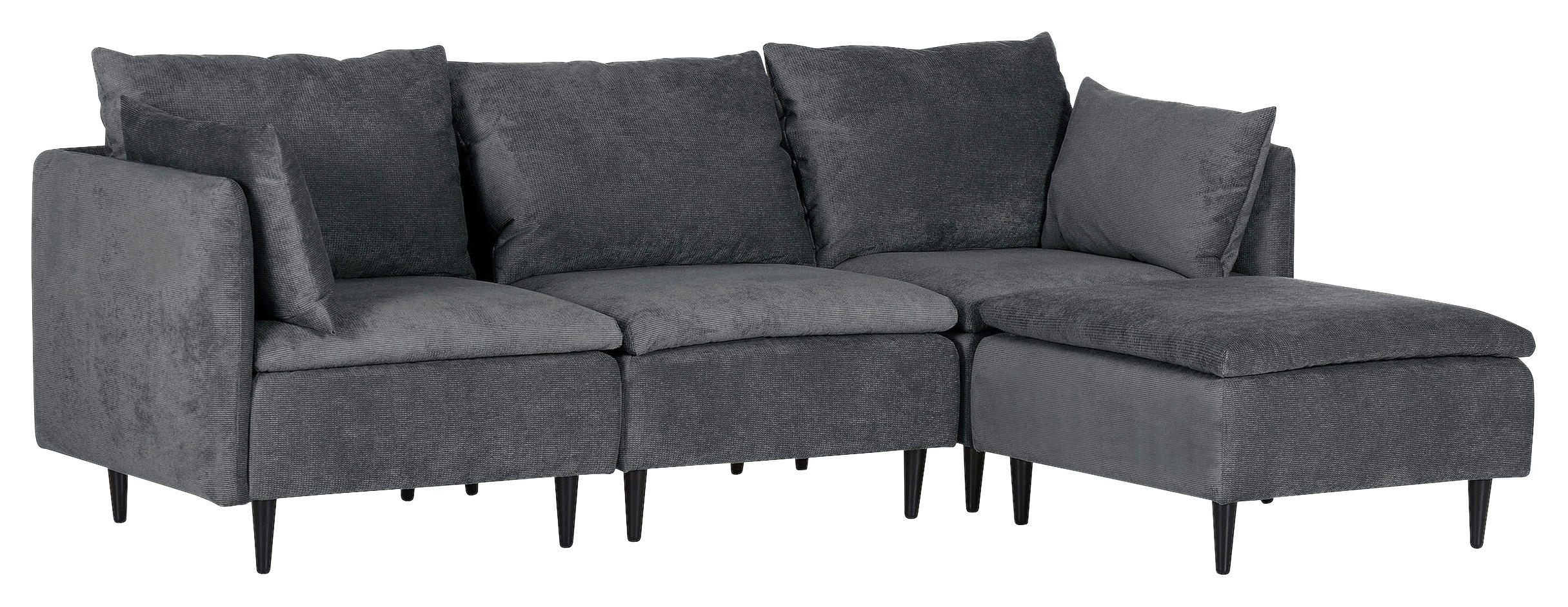 SOFAELEMENT in Flachgewebe Anthrazit  - Anthrazit/Schwarz, KONVENTIONELL, Holz/Textil (77/72/83cm) - MID.YOU