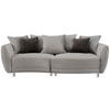 BIGSOFA in Chenille Grau  - Anthrazit/Silberfarben, Design, Kunststoff/Textil (243/72/143cm) - Carryhome