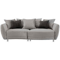 BIGSOFA in Chenille Grau  - Anthrazit/Silberfarben, Design, Kunststoff/Textil (243/72/143cm) - Carryhome