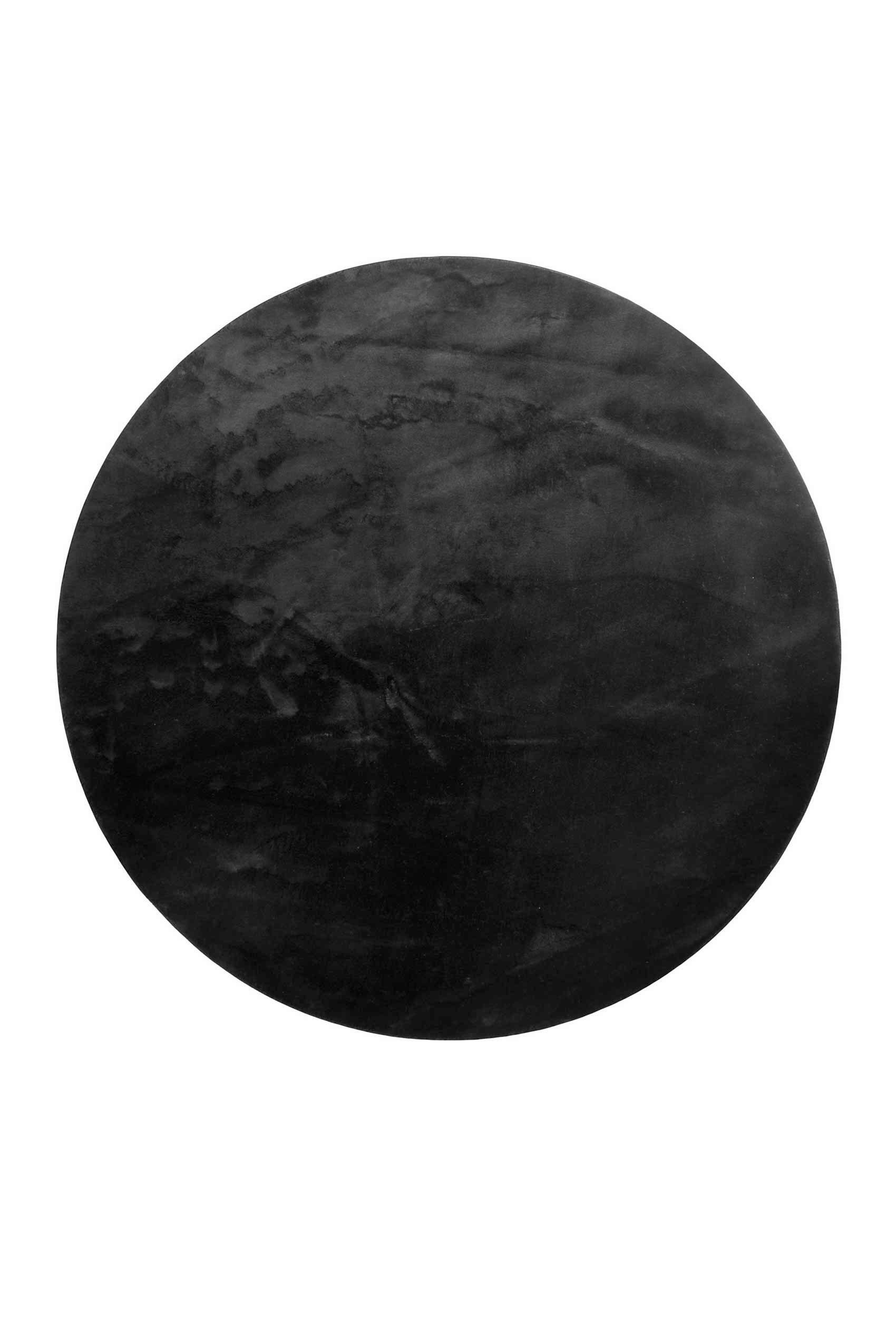 WEBTEPPICH  Wohnzimmer 120 cm Lago Schwarz rund  - Schwarz, Basics, Textil (120cm)