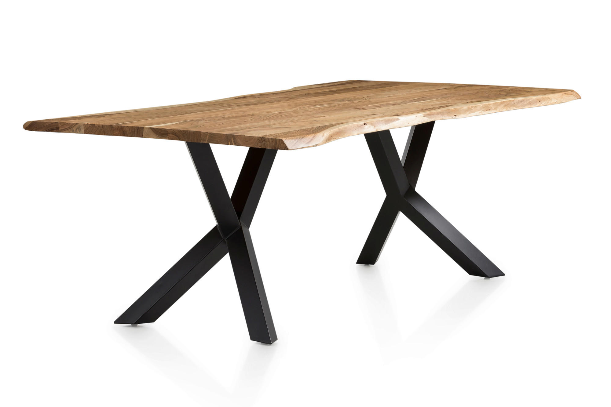 ESSTISCH in Holz 200/100/76,5 cm  - Schwarz/Naturfarben, MODERN, Holz/Metall (200/100/76,5cm) - Livetastic