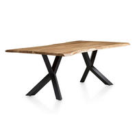 ESSTISCH in Holz 220/110/76,5 cm  - Schwarz/Naturfarben, MODERN, Holz/Metall (220/110/76,5cm) - Livetastic