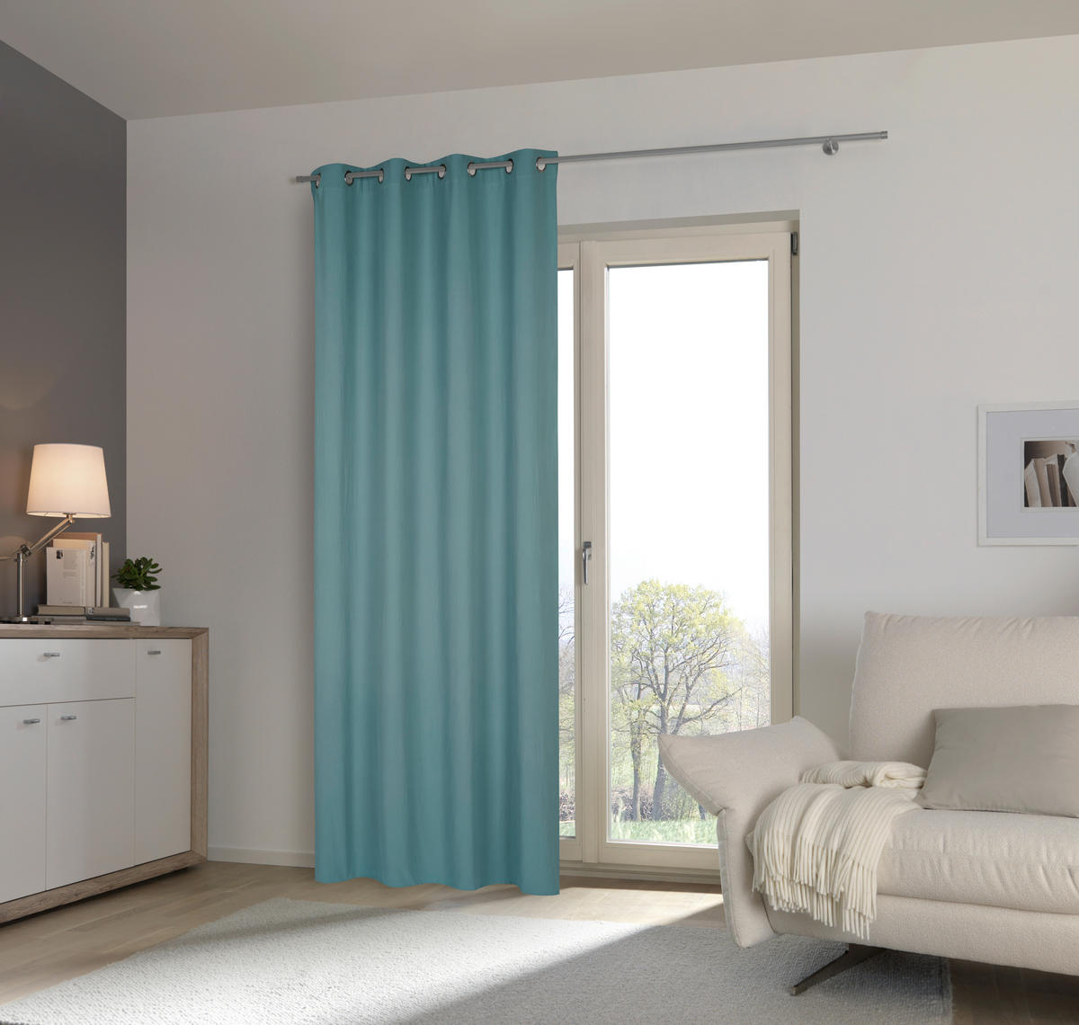 ÖSENVORHANG blickdicht  - Jadegrün, Basics, Textil (135/255cm) - Esposa