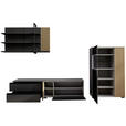 WOHNWAND  in Anthrazit, Wildeiche  314/211/45 cm  - Wildeiche/Anthrazit, Design, Glas/Holz (314/211/45cm) - Moderano