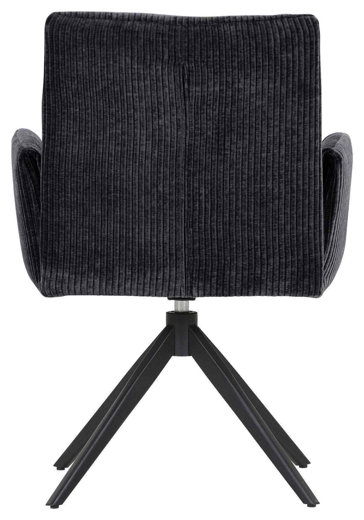 ARMLEHNSTUHL  in Cord  - Graphitfarben/Schwarz, Design, Textil/Metall (65/90/60cm) - Novel
