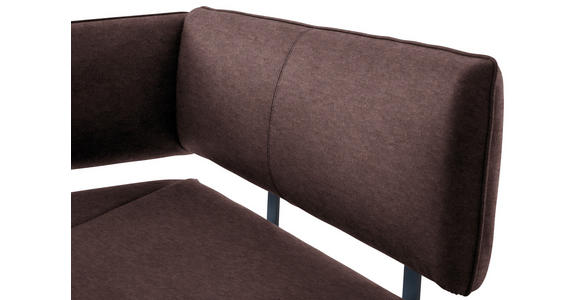 ECKBANK 180/140 cm in Schwarz, Dunkelbraun - Dunkelbraun/Schwarz, MODERN, Textil/Metall (180/140cm) - Cantus