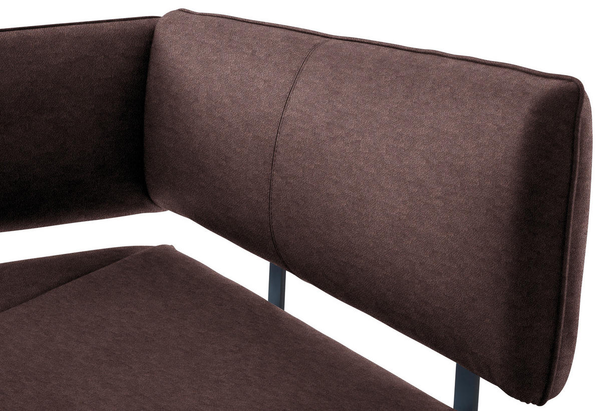 ECKBANK 180/140 cm  in Schwarz, Dunkelbraun  - Dunkelbraun/Schwarz, MODERN, Textil/Metall (180/140cm) - Cantus