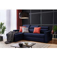 ECKSOFA in Webstoff Dunkelblau  - Schwarz/Dunkelblau, Design, Kunststoff/Textil (179/240cm) - Carryhome