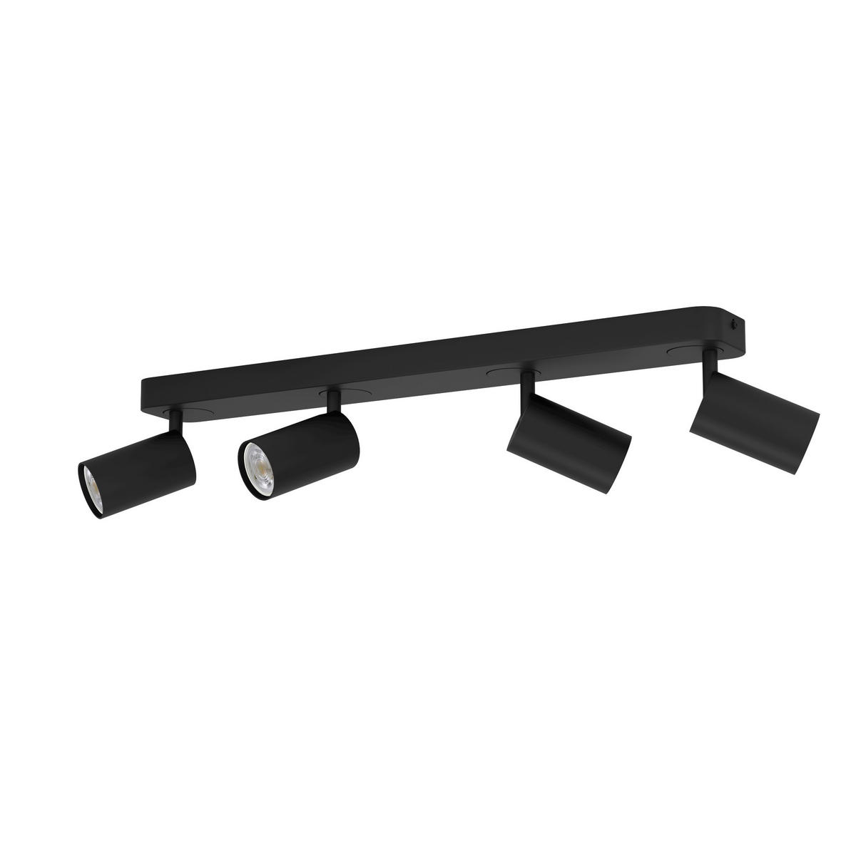DECKENSTRAHLER - Schwarz, Design, Metall (58/8/9,7cm) - Eglo