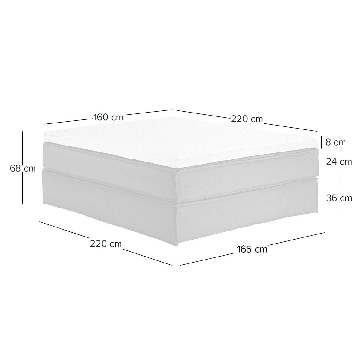 BOXSPRINGBETT 160/220 cm  in Creme  - Creme/Schwarz, Design, Textil (160/220cm) - home24