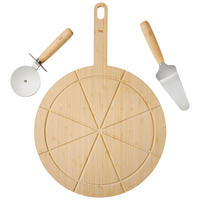 PIZZASET  - Edelstahlfarben/Naturfarben, Basics, Holz/Metall - Homeware Profession.