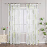 FERTIGVORHANG  transparent  140/175 cm   - Weiß Hochglanz/Grün, Basics, Textil (140/175cm) - Joyswahl