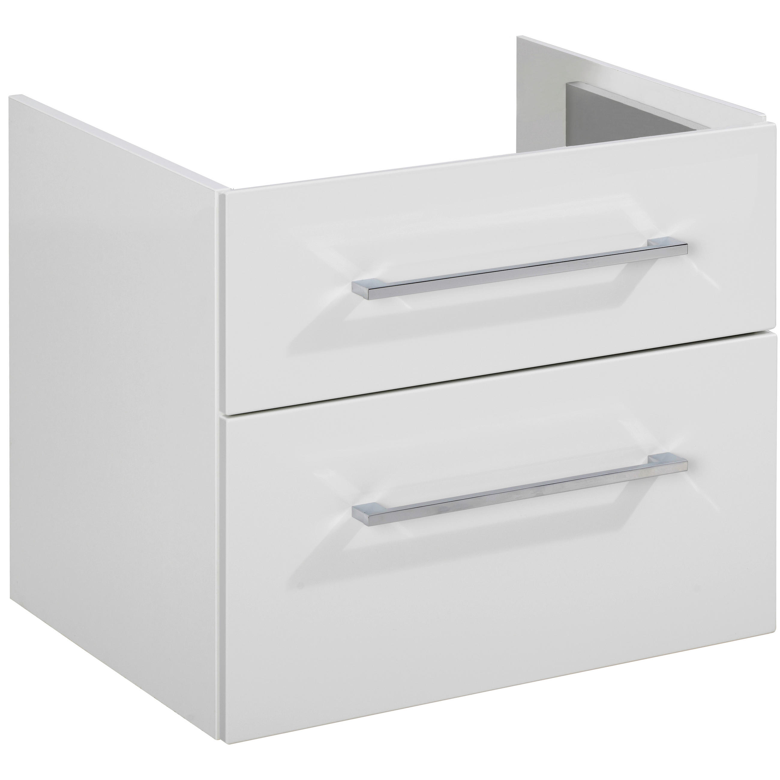 Voleo Unterschrank Lara Weiß Hochglanz, Chrom, Weiß 60x48.8x50.9 cm