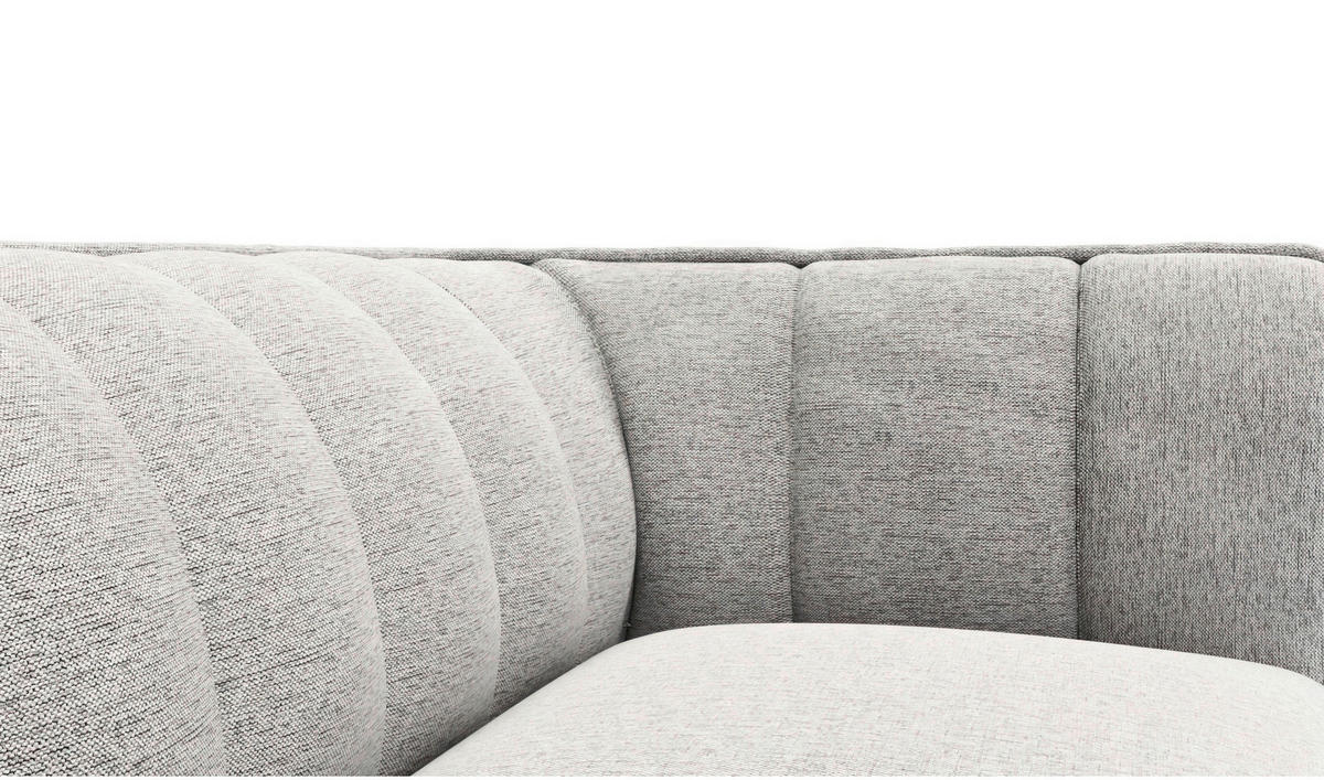 ECKSOFA Hellgrau Chenille, Webstoff, Flachgewebe  - Hellgrau/Schwarz, Design, Holz/Textil (149/211cm) - Livetastic