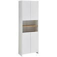 HOCHSCHRANK 61,6/182,8/32,2 cm  - Eichefarben/Weiß, KONVENTIONELL, Holzwerkstoff (61,6/182,8/32,2cm) - Xora