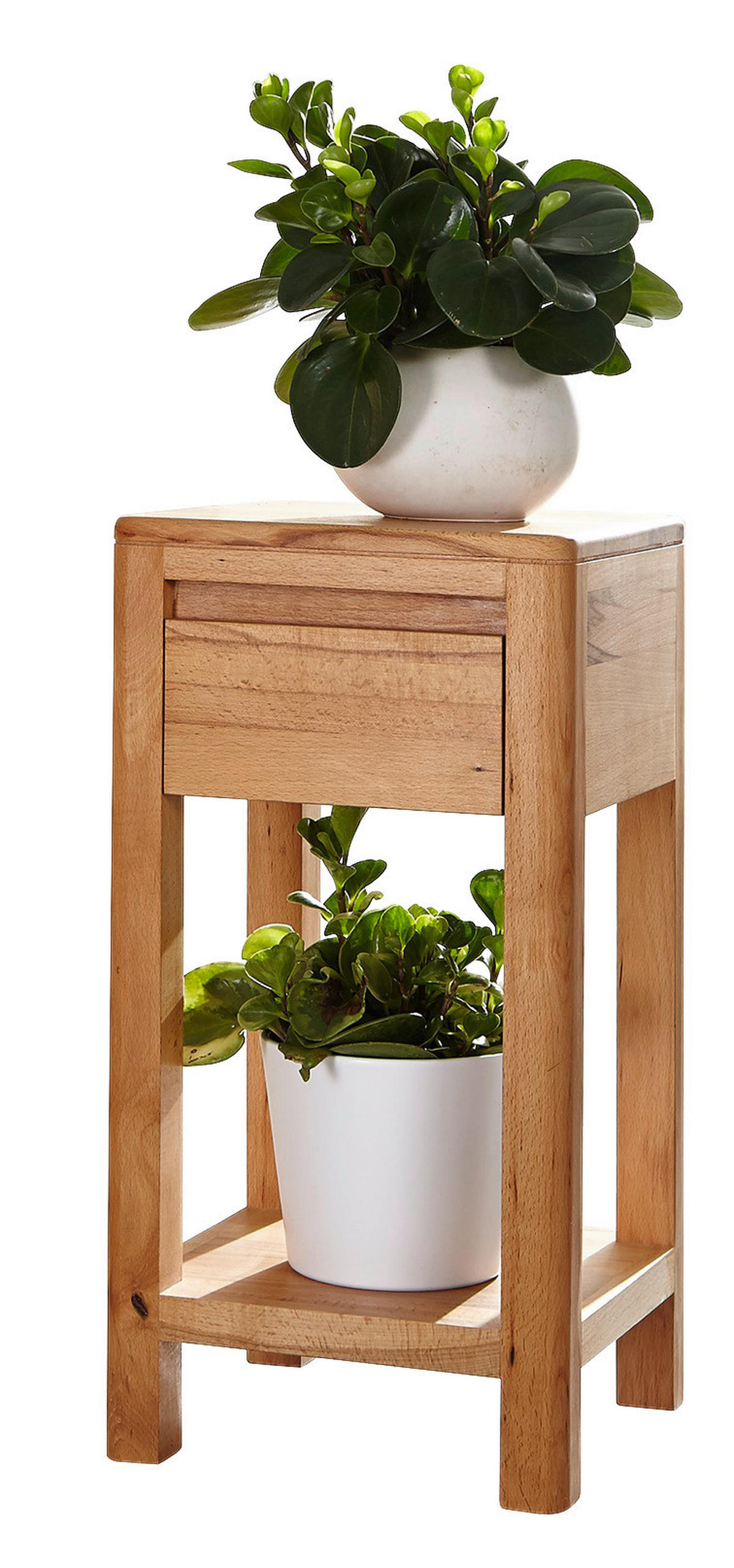 BLUMENSÄULE Holz Kernbuche vollmassiv  - Buchefarben, Design, Holz (30/30/60cm) - Livetastic