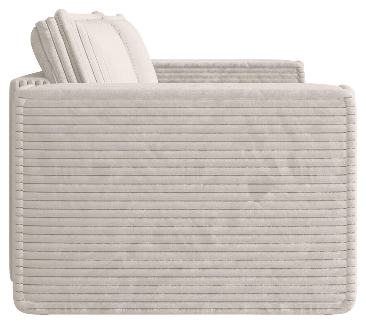 SCHLAFSOFA Cord Creme  inkl. Zierkissen, Bettkasten, Schlaffunktion  - Creme/Schwarz, MODERN, Kunststoff/Textil (250/68/104cm) - Xora