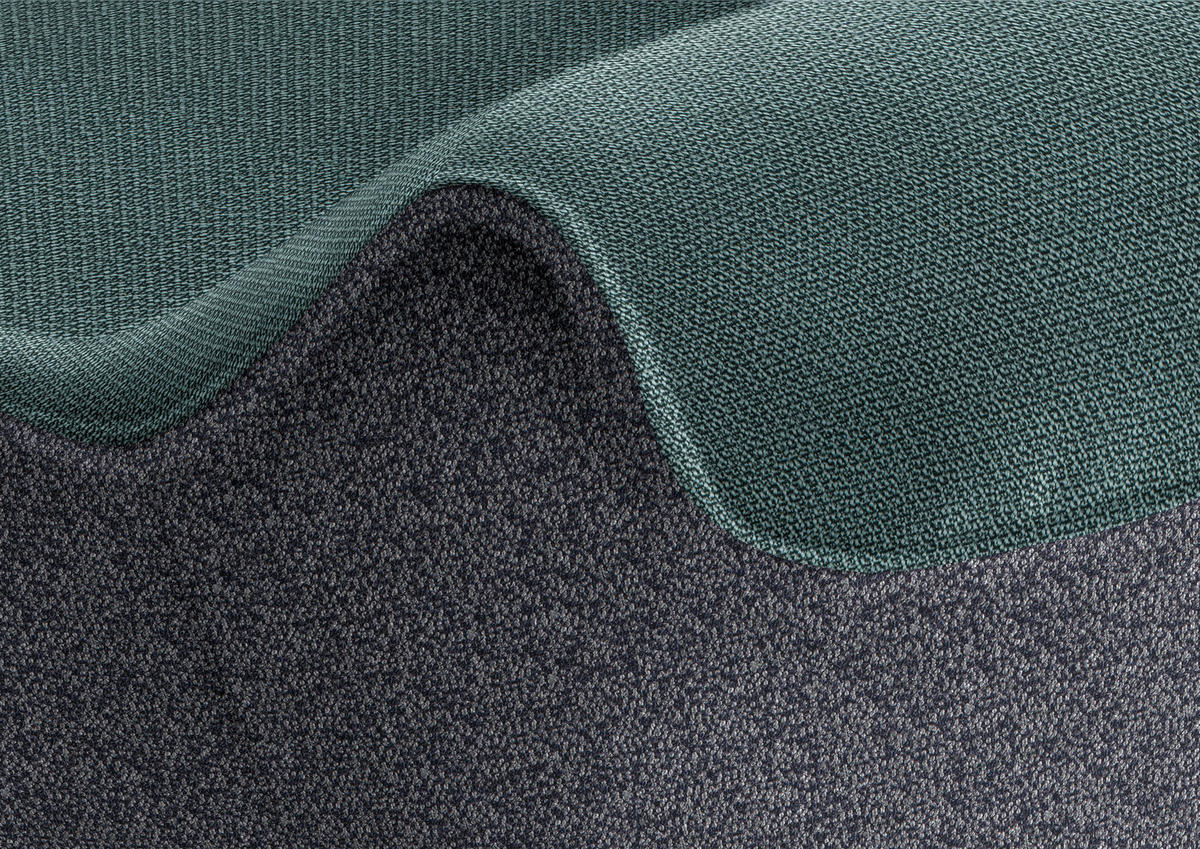 ECKBANK in Holz, Textil Petrol, Dunkelgrau  - Eichefarben/Dunkelgrau, Design, Holz/Textil (237/162cm) - Koinor