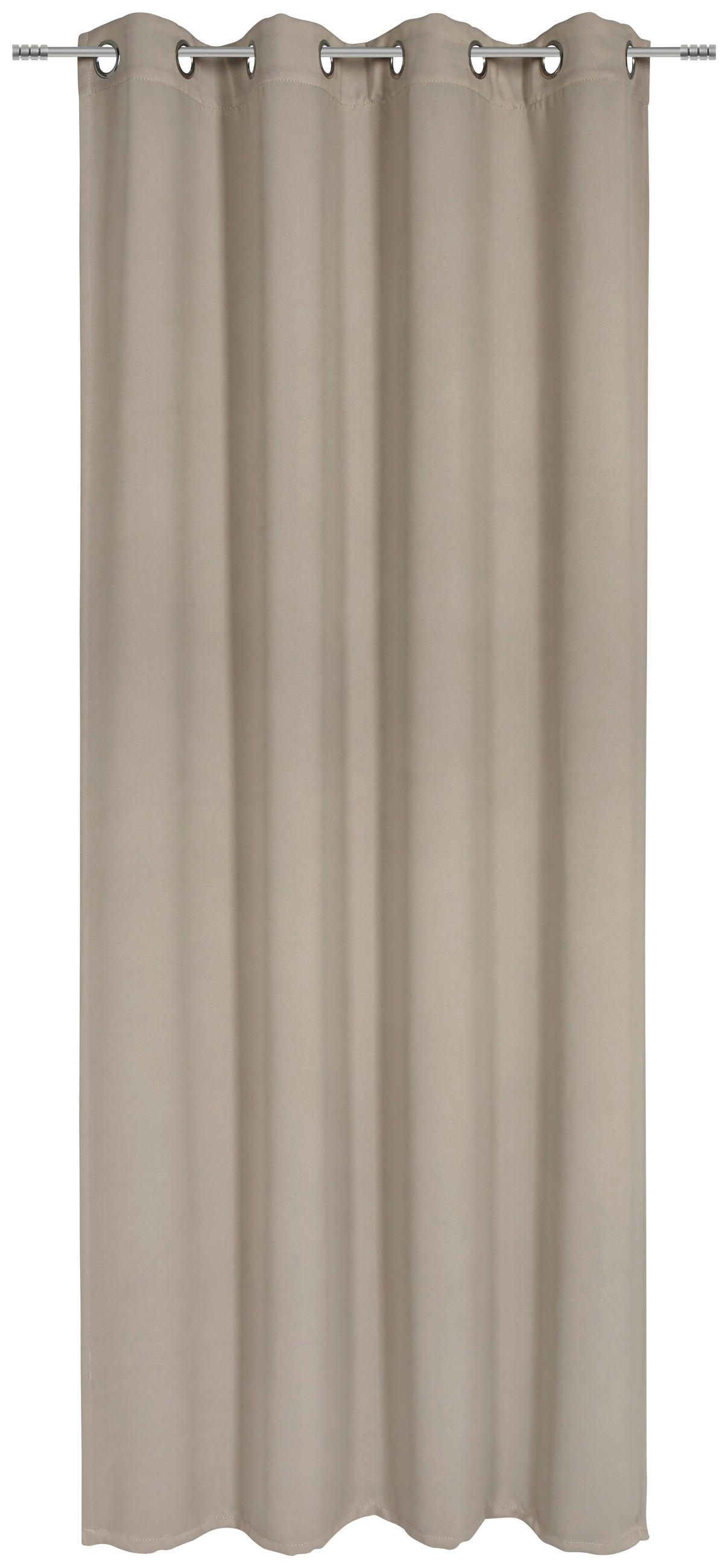 ZÁVES S OČKAMI, zatemnenie, 140/245 cm - hnedá/sivá, Basics, textil (140/245cm) - Esposa