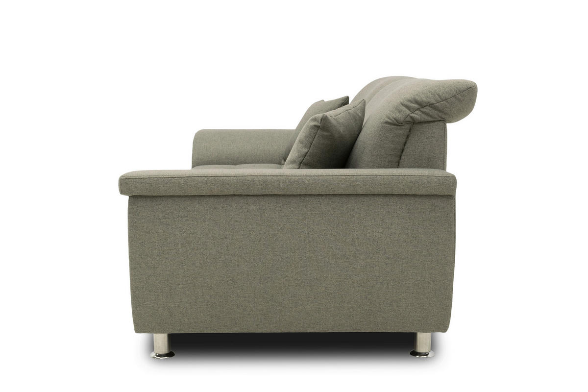 2-SITZER-SOFA Webstoff Graubraun  - Chromfarben/Graubraun, KONVENTIONELL, Textil/Metall (210/81/97cm) - MID.YOU