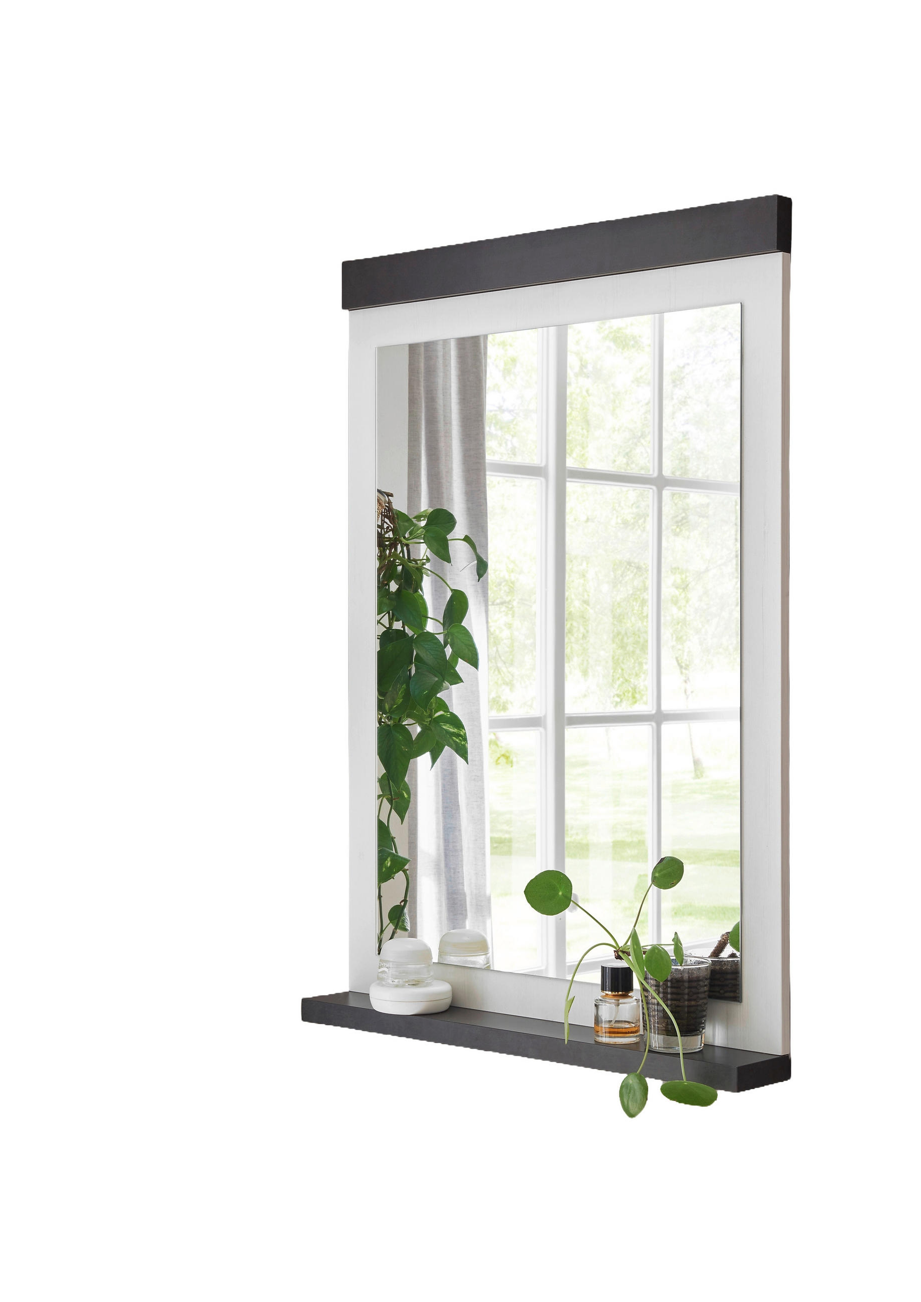 WANDSPIEGEL 66/95/10 cm  - Anthrazit/Weiß, Design, Glas/Holzwerkstoff (66/95/10cm) - Modante