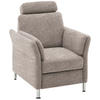 SESSEL in Flachgewebe Hellbraun  - Chromfarben/Hellbraun, Konventionell, Textil/Metall (86/87/93cm) - Beldomo System