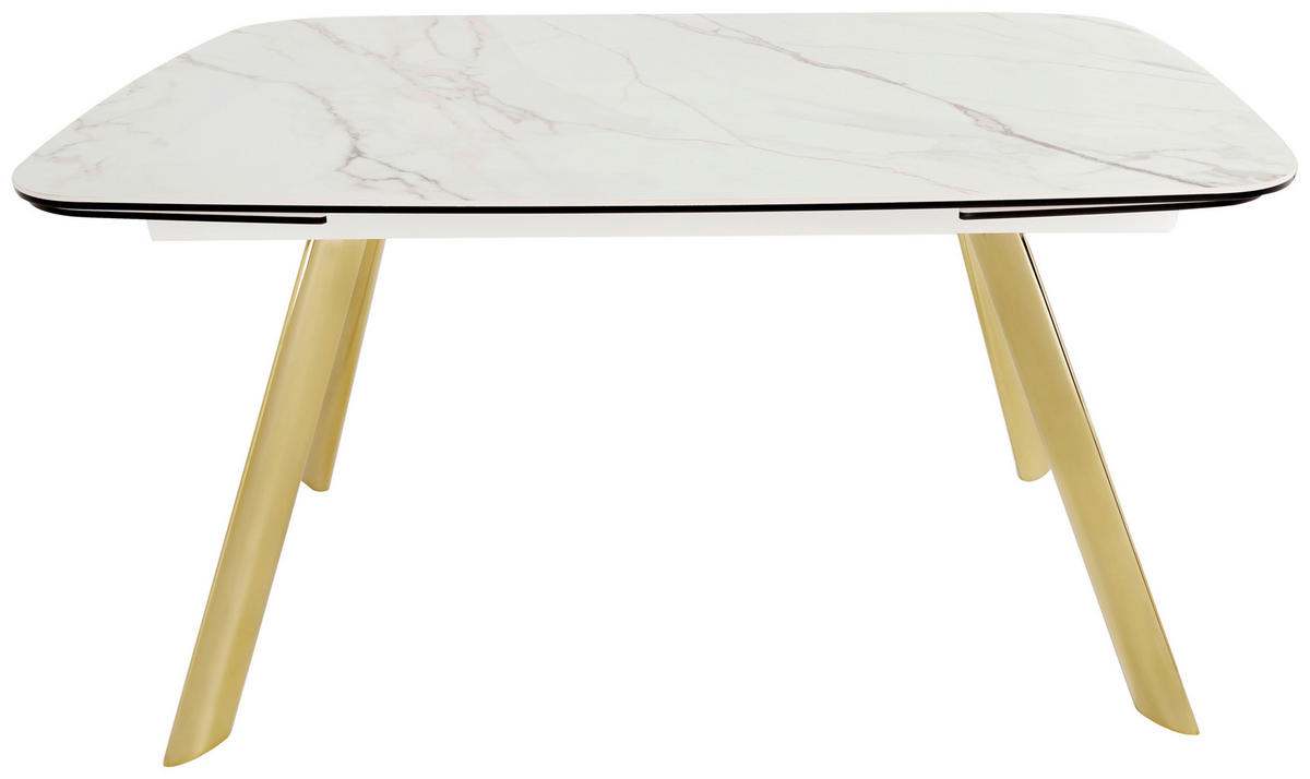 ÉTKEZŐASZTAL - aranyszínű/fehér, Design, üveg/fém (198/76/89cm) - Hom`in