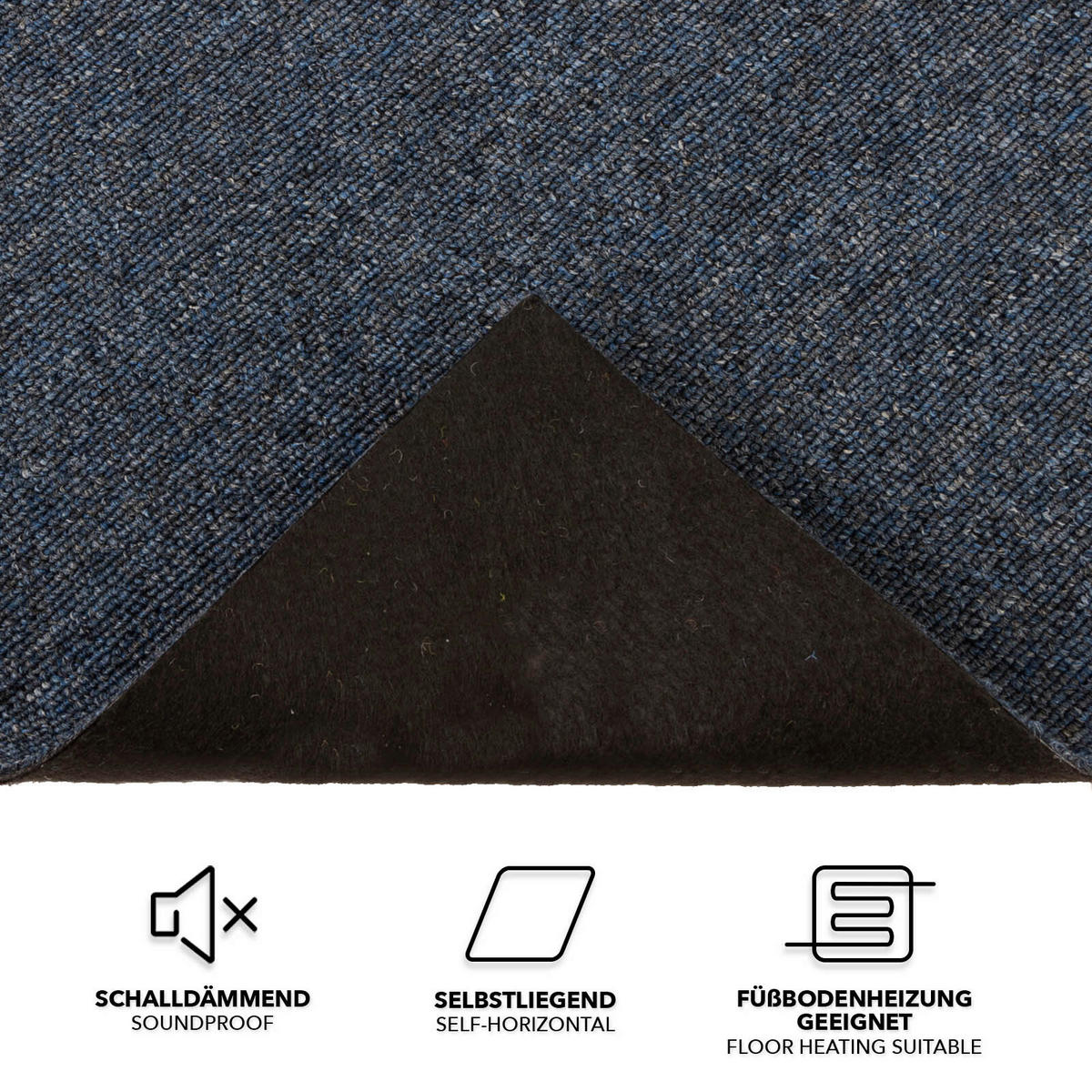 TEPPICHFLIESE - Blau, Basics, Textil (50/50cm) - Esposa