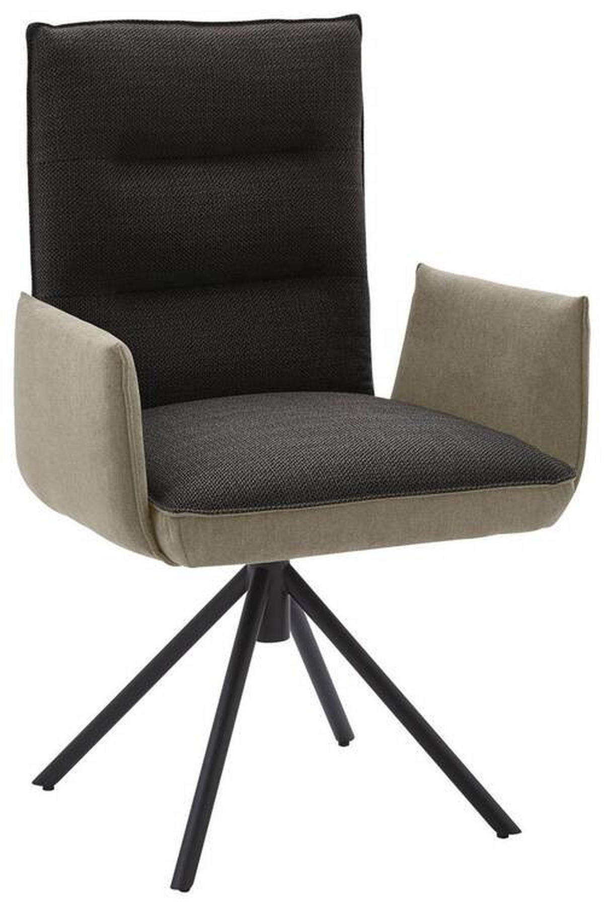 ARMLEHNSTUHL  in Flachgewebe  - Greige/Anthrazit, Design, Textil/Metall (59/93/59cm) - Dieter Knoll