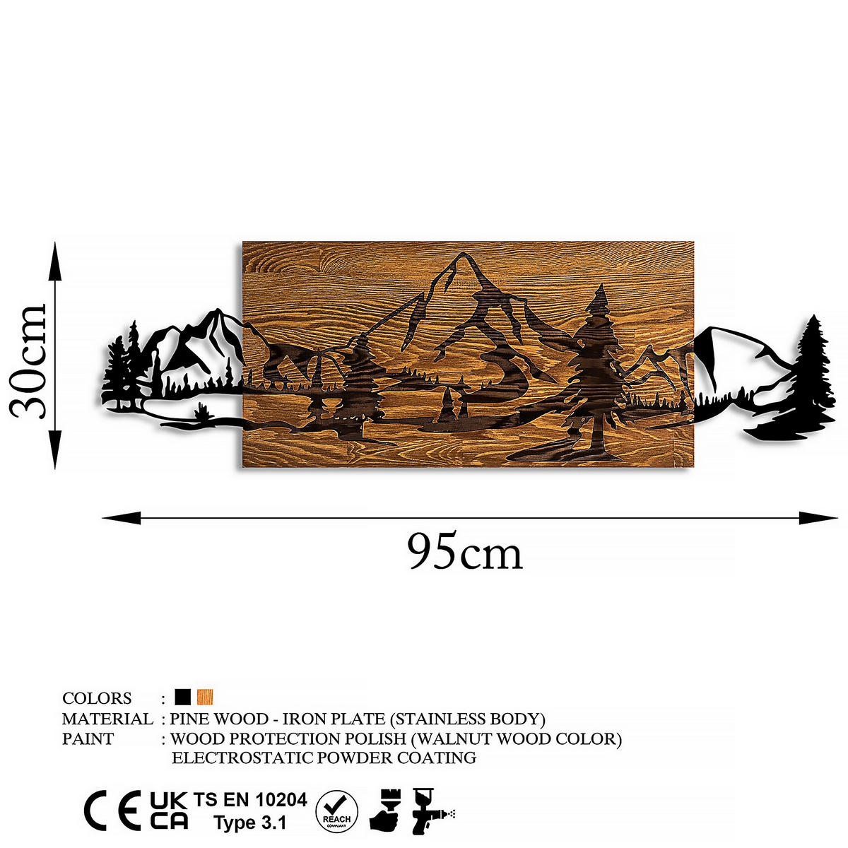 OBJEKTBILD 30/95 cm    - Schwarz/Braun, Basics, Holzwerkstoff (30/95cm)