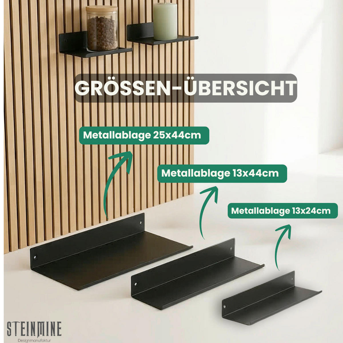 AKUSTIKPANEEL  - Schwarz, Basics, Metall (24/13/8,5cm)