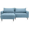 ECKSOFA in Flachgewebe Blau  - Blau/Schwarz, Design, Holz/Textil (160/215cm) - Stylife